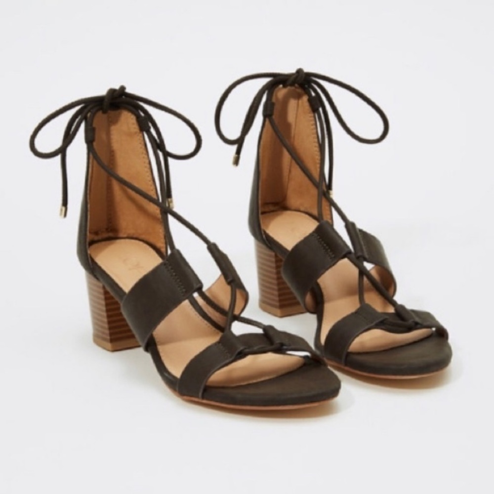 NEW Loft Lace-up Block Heel Sandal